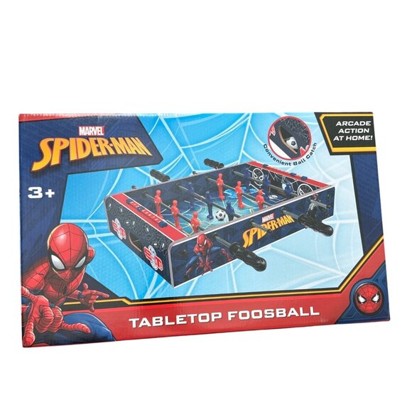 Marvel Spiderman Tabletop Foosball Game Red/Blue Design Age 3+ Arcade Action Toy - Picture 2 of 4